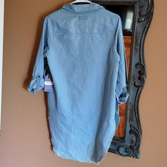 NWOT Cavalini denim top - Picture 4 of 4